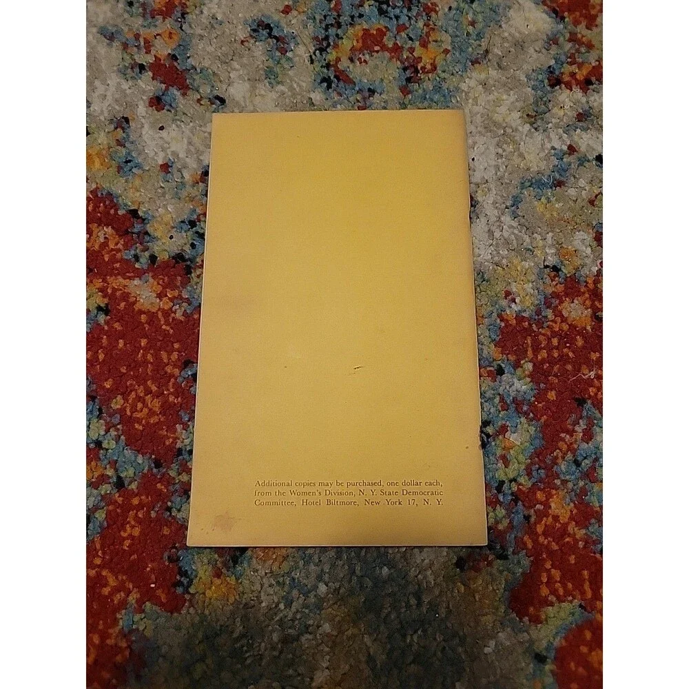 RARE Vtg Distaff Democrats' CookBook 1958 Recipes NYC NY Eleanor Roosevelt FDR